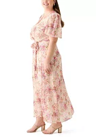 Plus Flutter Sleeve Maxi Dress