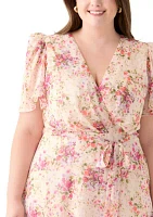 Plus Flutter Sleeve Maxi Dress