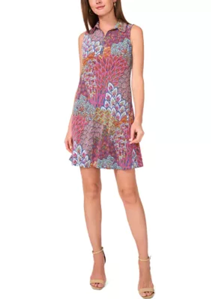 Women's Sleeveless Abstract Print Dress