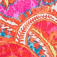 Women's Short Sleeve Paisley Print Tie Waist Fit and Flare Midi Dress