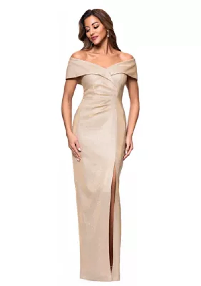 Women's Off the Shoulder Leg Slit Gown