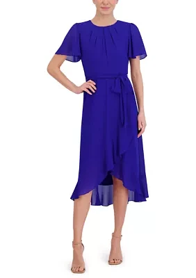 Women's Solid Chiffon A-Line Dress