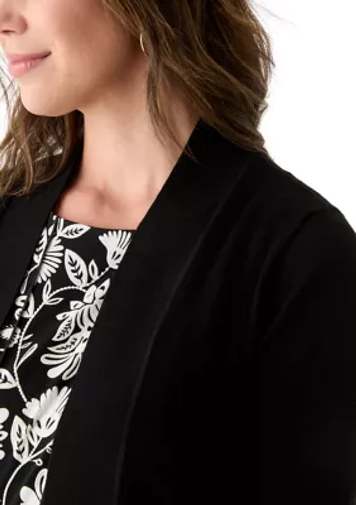 Women's 3/4 Sleeve Solid Shrug