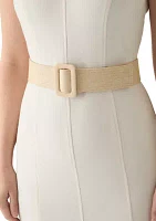 Women's Solid Belted A-Line Dress