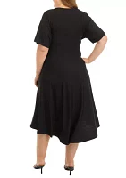 Plus Short Puff Sleeve Dress