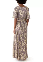 Women's Floral Printed V-Neck Dress