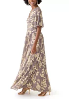 Women's Floral Printed V-Neck Dress