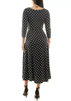 3/4 Sylvia Midi Dress With Belt