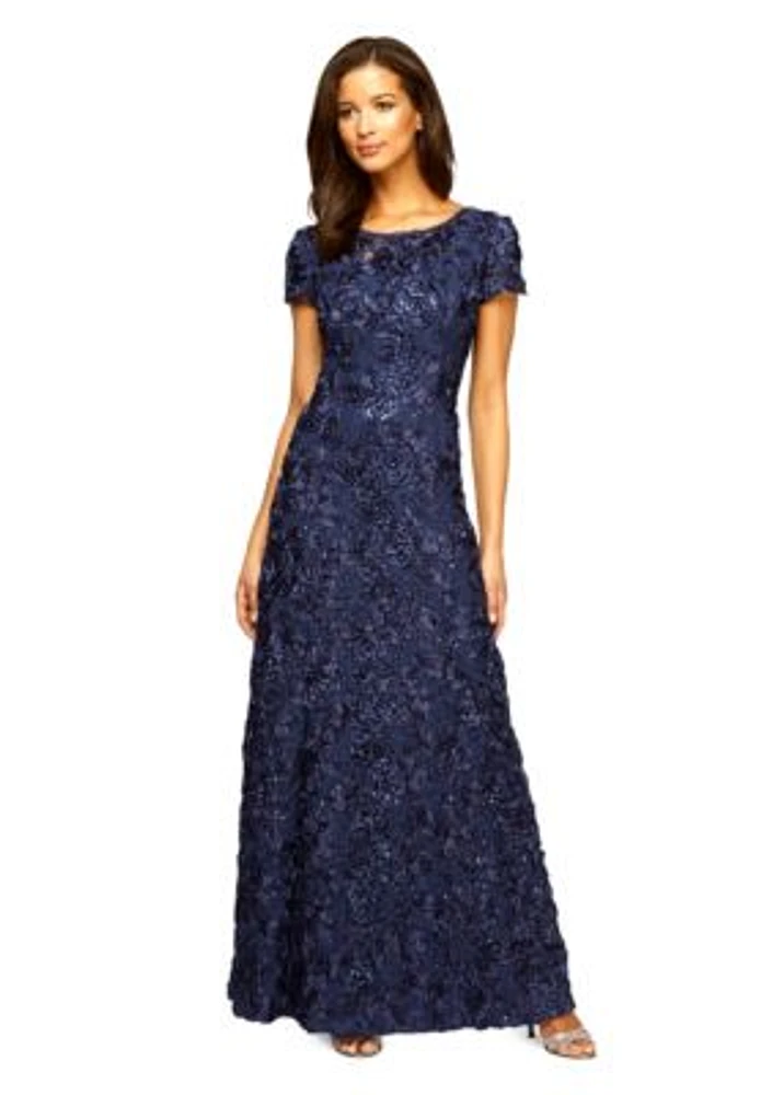 Rosette Gown with Sequin