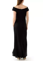 Women's Solid Side Ruched Gown