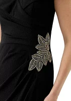Women's Solid Side Ruched Gown