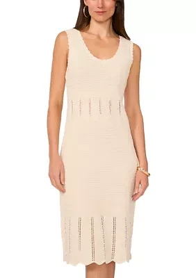 Women's Scoop Neck Crochet Tank Dress