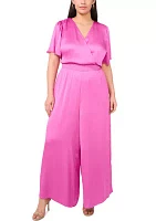 Plus V-Neck Surplice Jumpsuit
