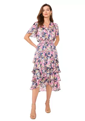 Petite Printed Midi Dress