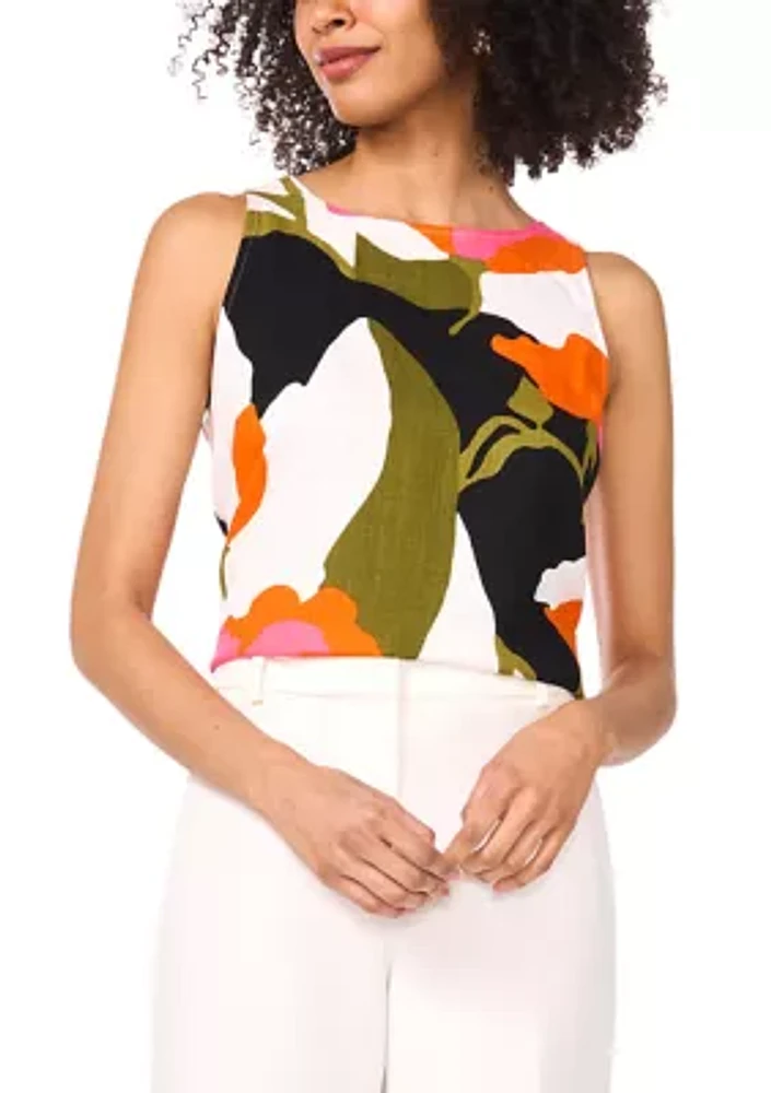 Petite Floral Keyhole Back Tank