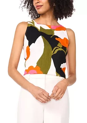 Petite Floral Keyhole Back Tank