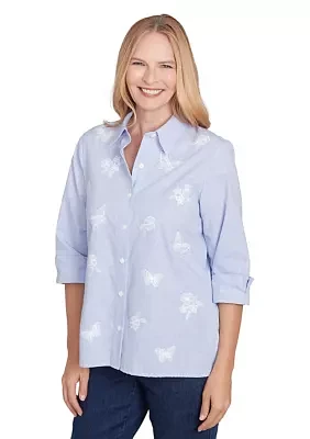 Petite Classics Butterfly Stripe Top