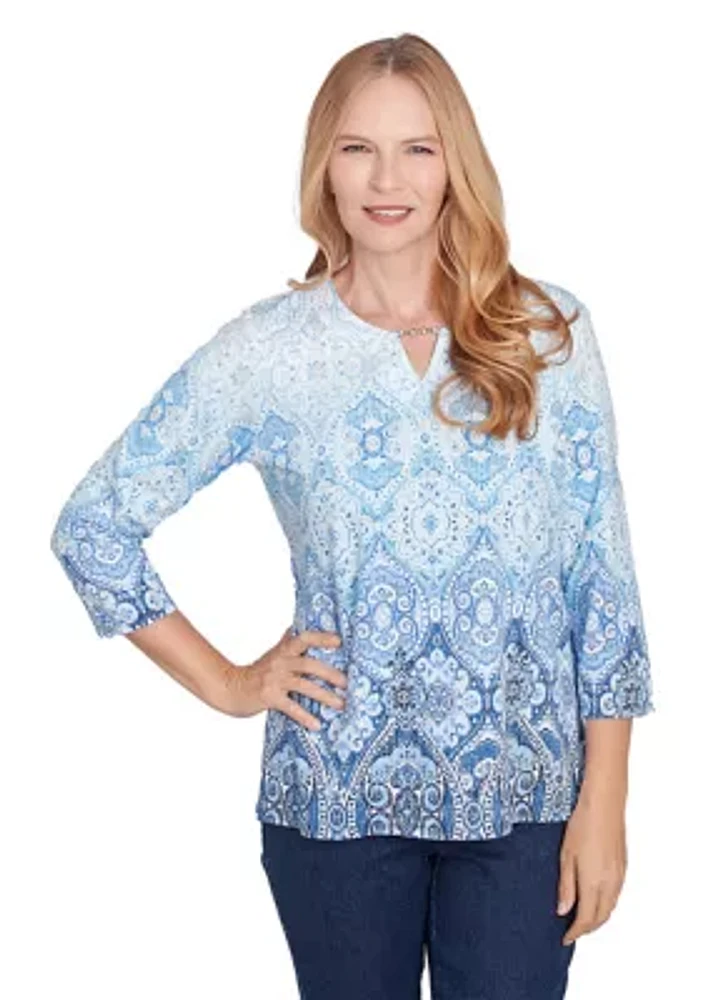 Petite Classics Ombre Medallion Top