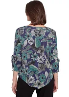 Women's French Quarter Floral Puff Print Mélange T-Shirt
