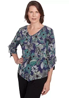 Women's French Quarter Floral Puff Print Mélange T-Shirt
