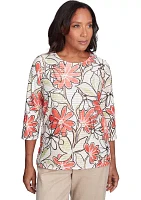 Women's Catalina Island Floral Texture Top