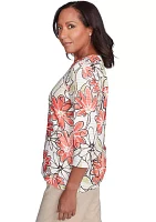 Women's Catalina Island Floral Texture Top