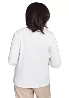 Petite Catalina Island Embroidered Flowers Top
