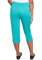 Petite Classics Denim Fringe Capri Pants