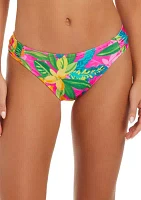Feel The Love Shirred Hipster Swim Bottoms