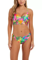 Feel The Love Shirred Hipster Swim Bottoms