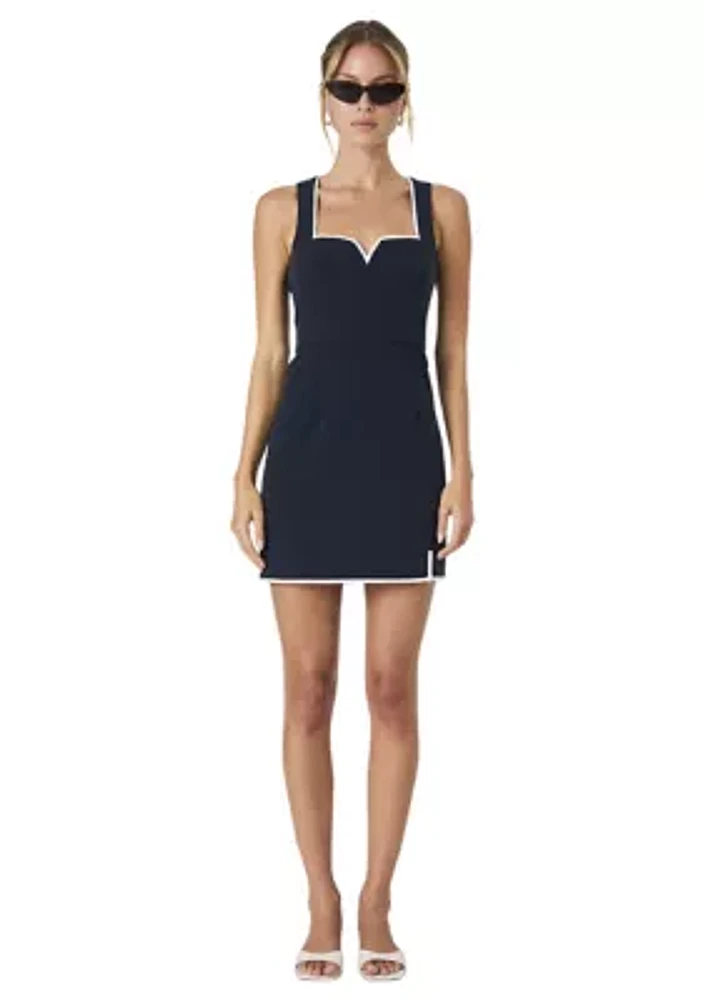 Azra Twill Contrast Mini Dress