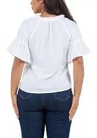 Petite Elbow Gauze Top