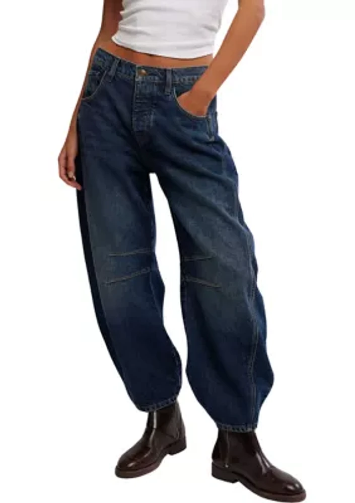 We the Free Good Luck Mid Rise Barrel Jeans