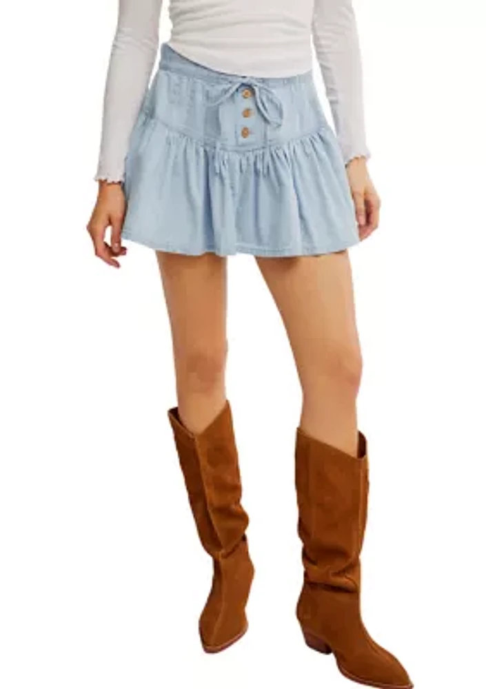 We The Free Roselle Denim Mini Skirt