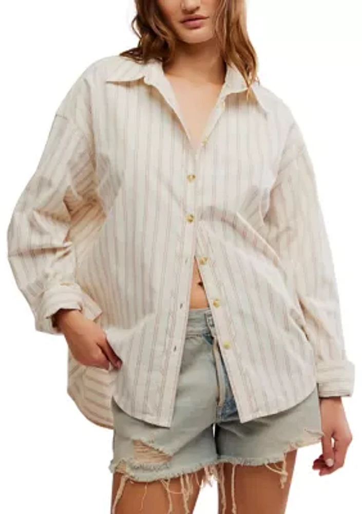 We the Free Striped Varsity Vibes Shirt