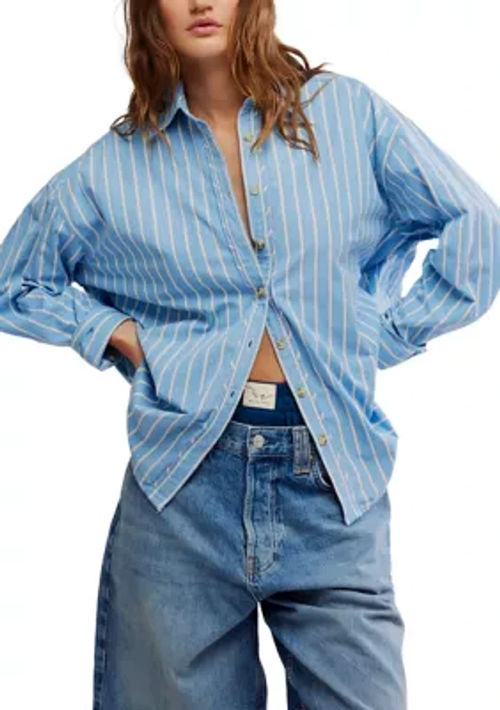 We the Free Striped Varsity Vibes Shirt