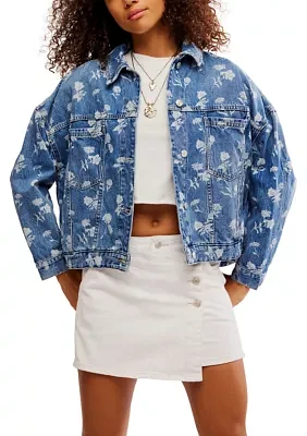 We The Free Opal Swing Floral-Printed Denim Jacket