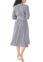 Women's Striped Woven Midi Dress
