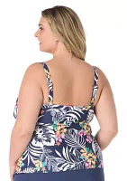 Plus Jungle Print Tankini Swim Top