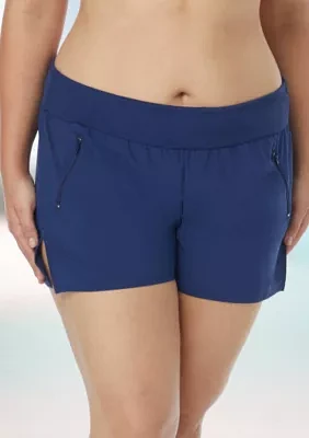 Plus Stretch Woven Swim Shorts