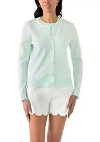 Petite Long Sleeve Solid Button Cardigan