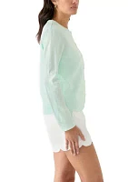 Petite Long Sleeve Solid Button Cardigan