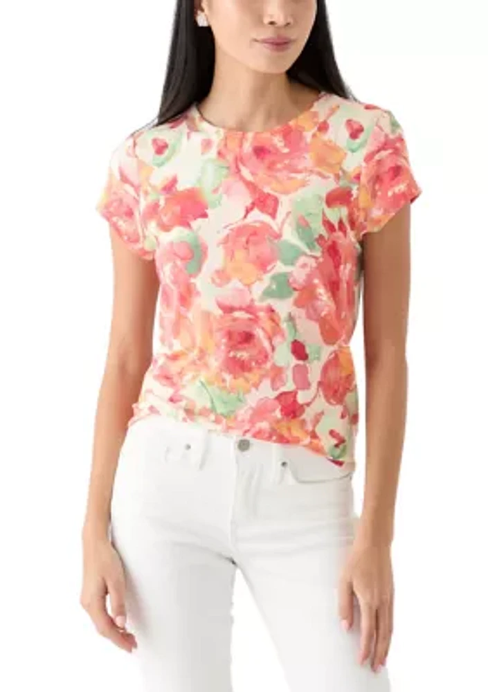 Petite Printed Crew Neck T-Shirt
