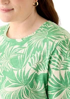 Plus Short Sleeve Slub Crew Neck T-Shirt