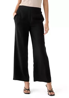 Petite Pull On Wide Leg Trouser Pants
