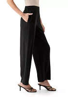 Petite Pull On Wide Leg Trouser Pants