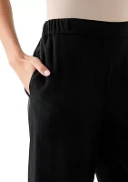 Petite Pull On Wide Leg Trouser Pants