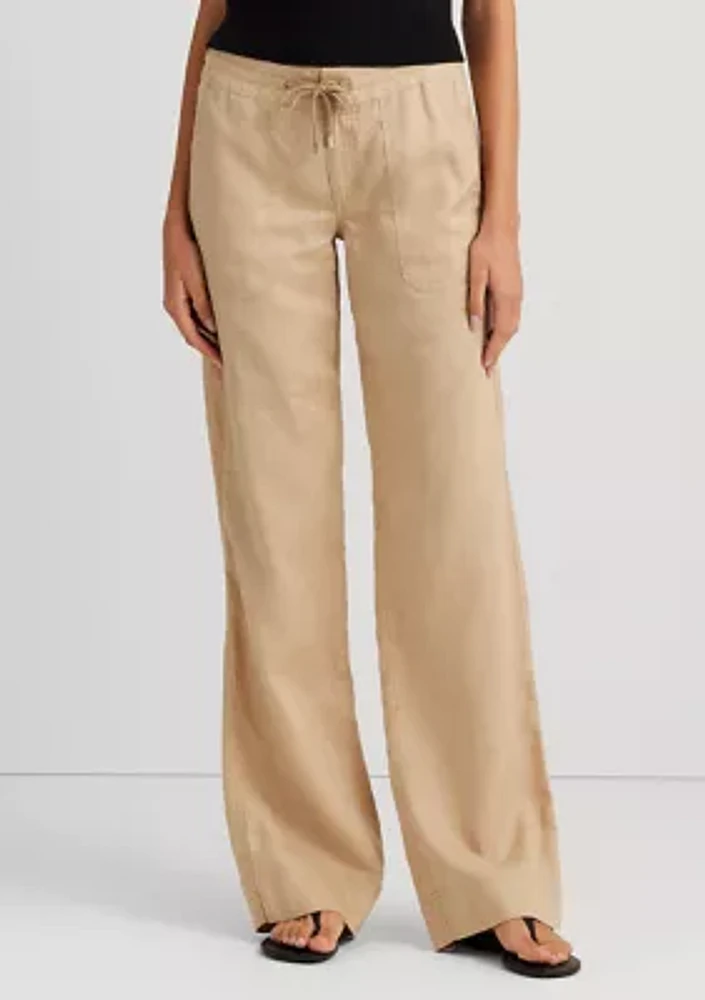 Women's Linen Wide-Leg Pants