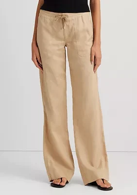 Women's Linen Wide-Leg Pants