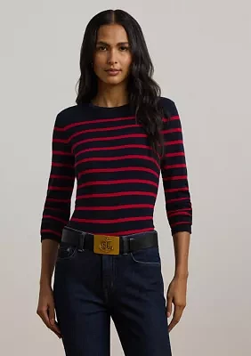 Striped Cotton Blend Sweater
